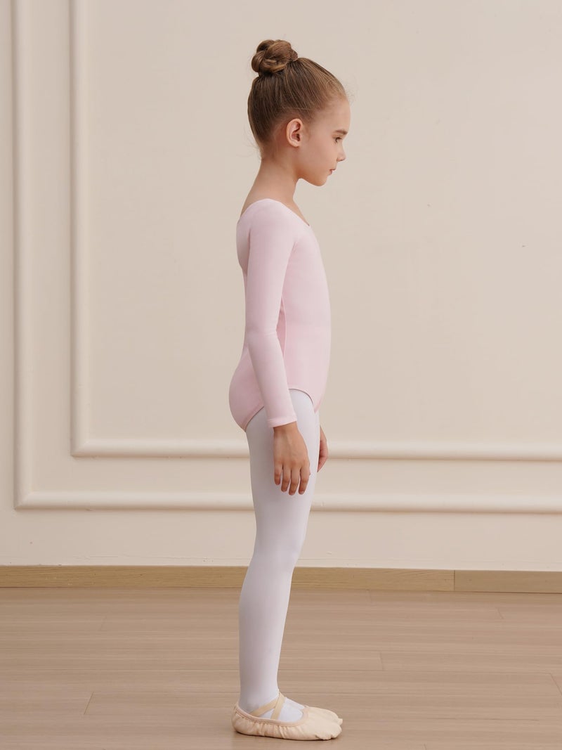 WEGETIT Long Sleeve Black Leotard for Girls Gymnastics Leotards Toddler Dance Ballet Bodysuit (Pink,4-6-Years) - Image 4